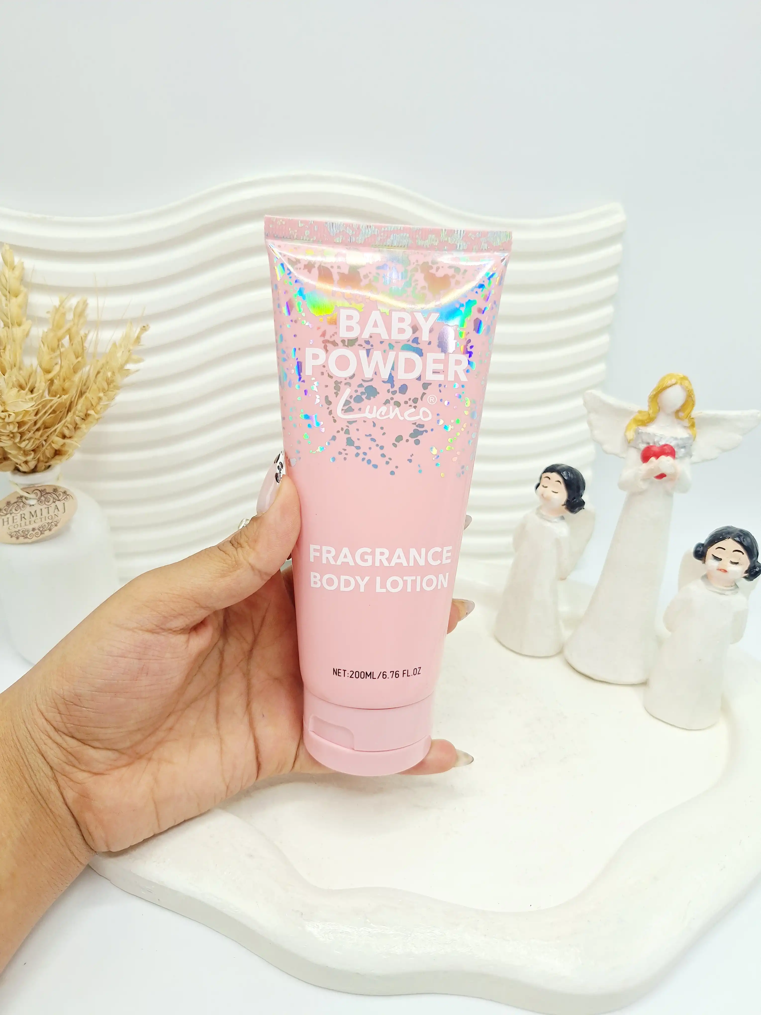 لوسیون بدن شاین دار هلویی برند POWDER BABY