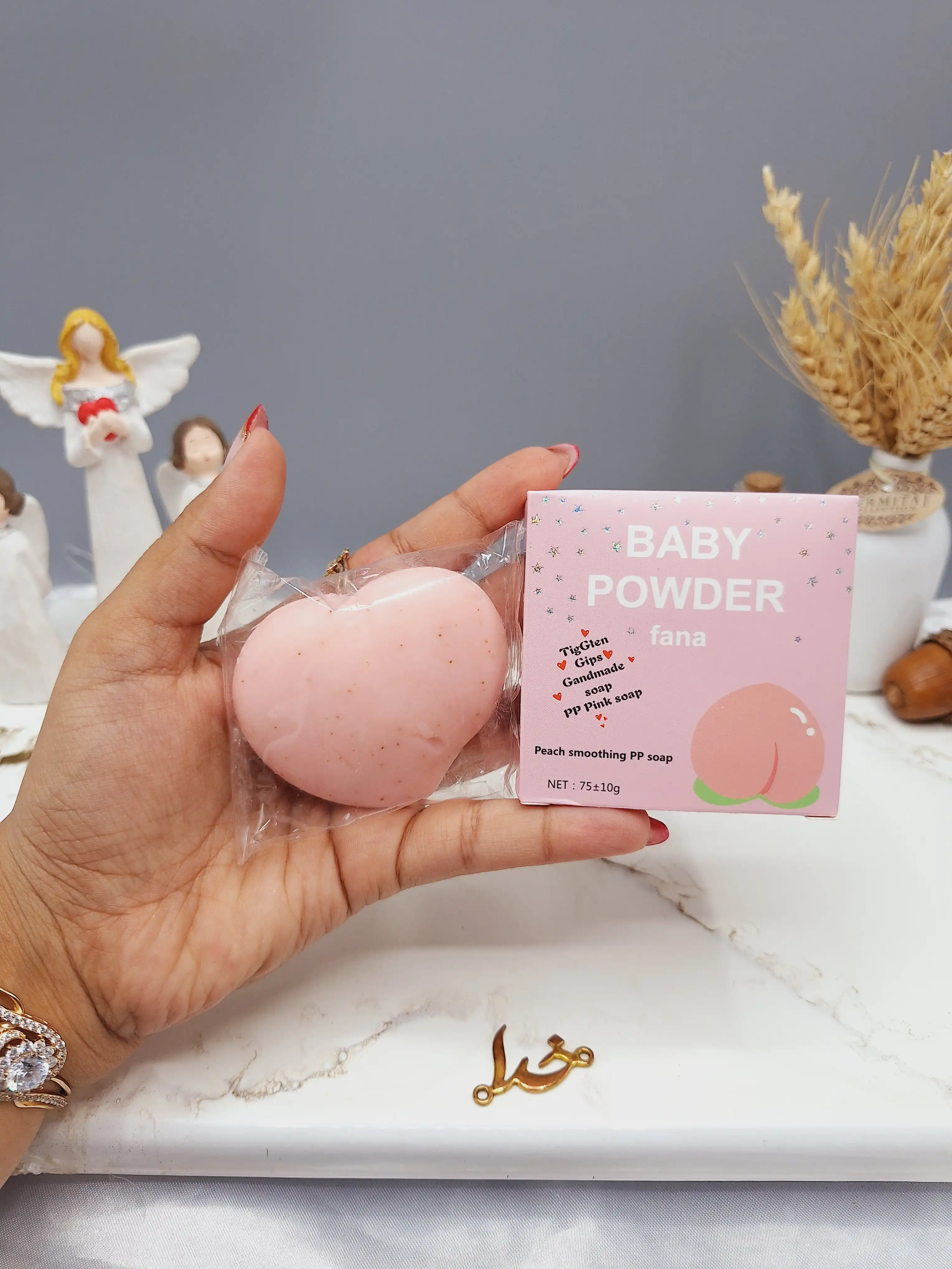 صابون روشن کننده هلویی طرح قلب BABY POWDER